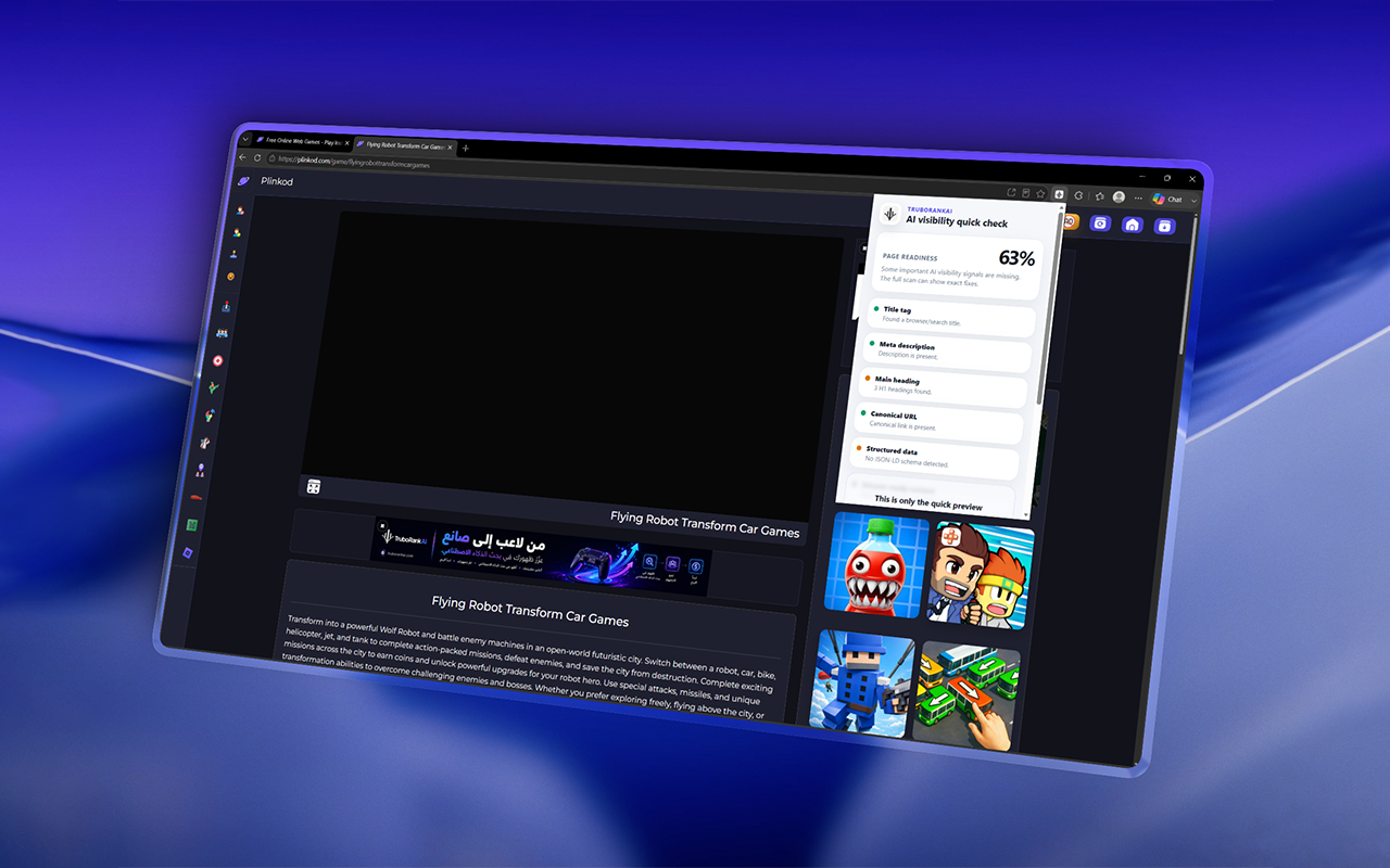 TruboRankAI Page Check extension screenshot two